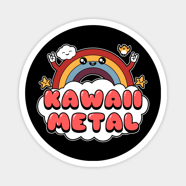 Kawaii Rainbow Metal Magnet by pigboom